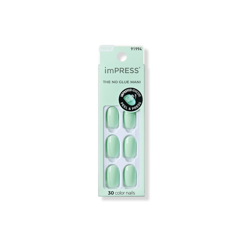 NWOB KISS imPRESS Color Short Press-On Manicure Nails in Hey Life